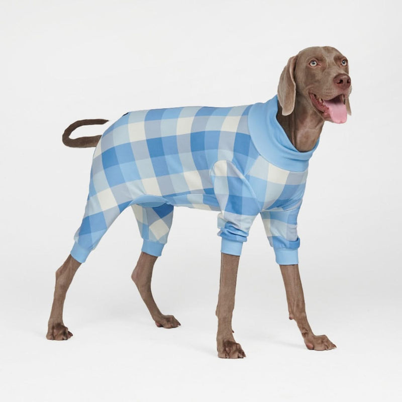 Pigiama per cani - Blu a quadretti
