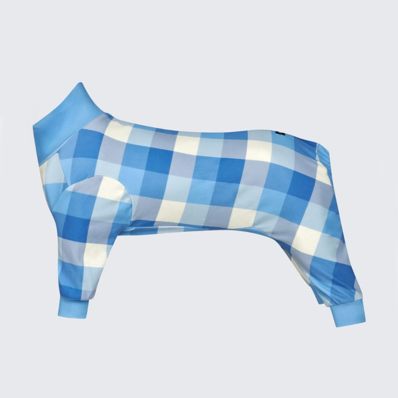 Pigiama per cani - Blu a quadretti