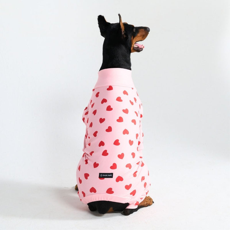 Pigiama per Cani - Cuori Rosa