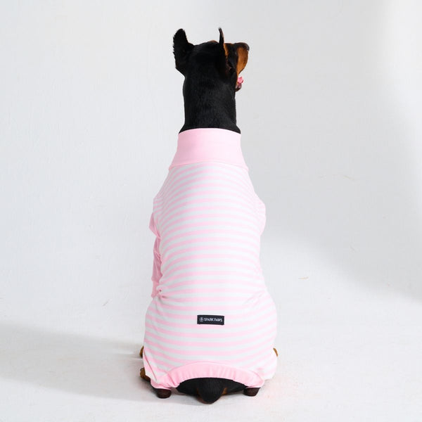Pigiama per Cani - Strisce Rosa