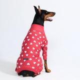 Pigiama per Cani - Cuori Rossi