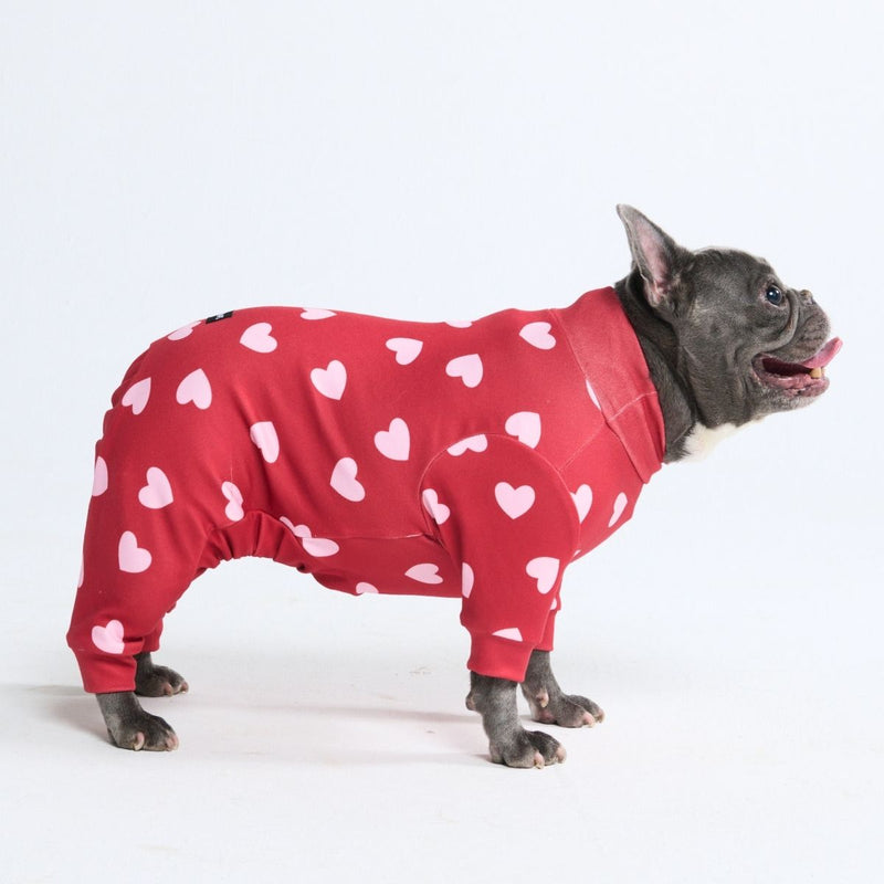 Pigiama per Cani - Cuori Rossi