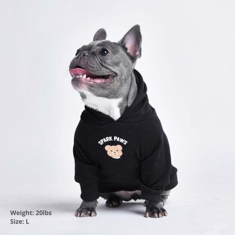 Felpa con cappuccio per cani con Orsacchiotti - Nera