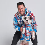 Maglione Plaid per Umani - Quadretti blu e rossi
