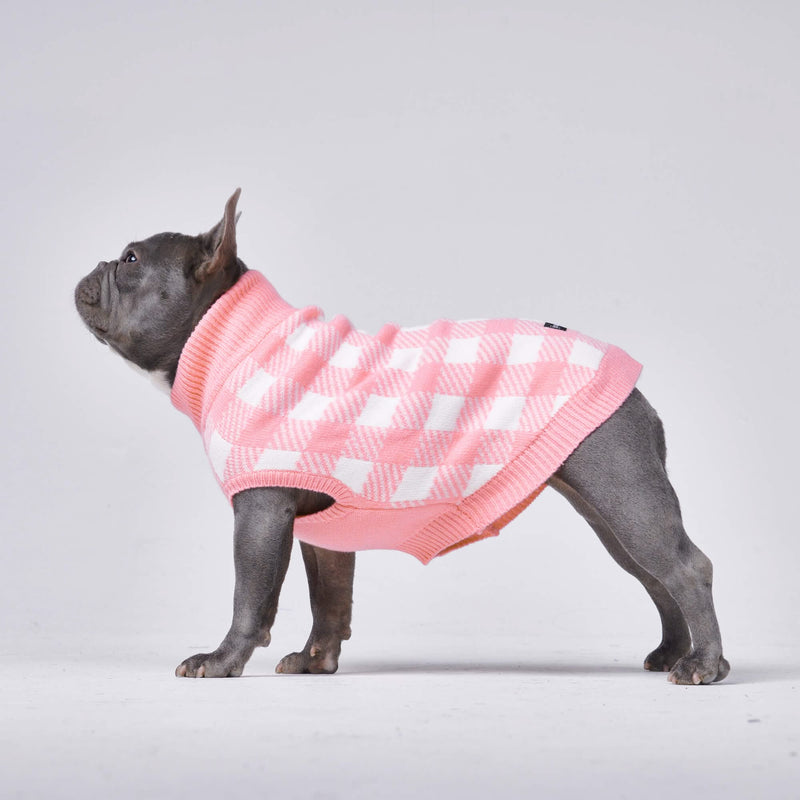 Maglione per Cani - Scacchi Rosa