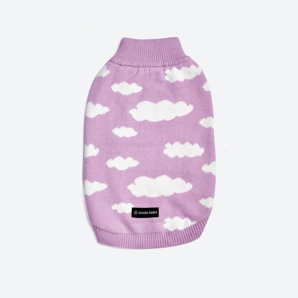 Maglione per Cani con Le Nuvole - Lilla