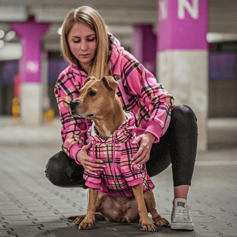 Maglione Plaid per Cani - Quadretti rosa