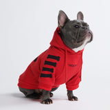 Felpa per cani con cappuccio "WOOF" - Rossa
