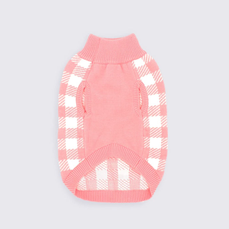 Maglione per Cani - Scacchi Rosa