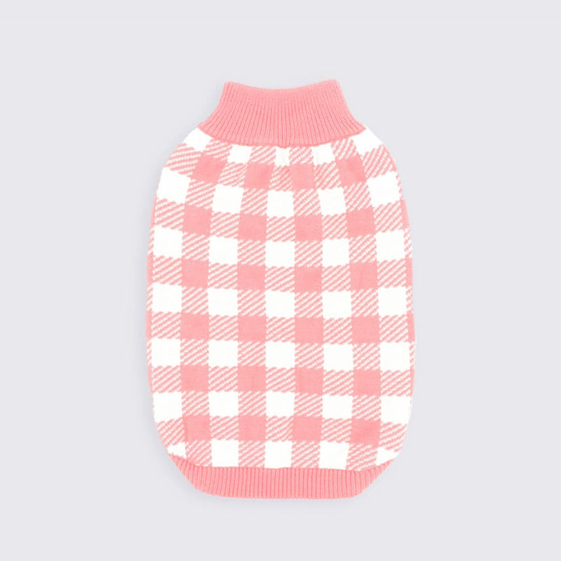 Maglione per Cani - Scacchi Rosa